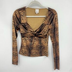 MP|C Women's velvet long sleeve Size S Tiger animal print